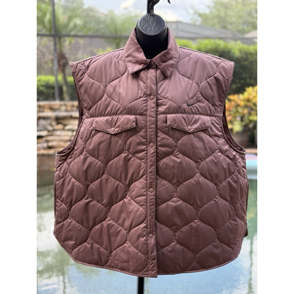 Nike Women's Essentials Brown Quilted Vest XL - New with Tags, Polyester, Casual